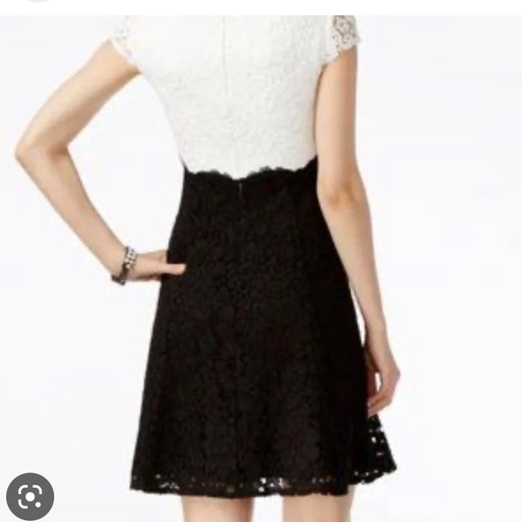 Betsey Johnson Black White Lace Fit and Flare - Picture 2 of 13